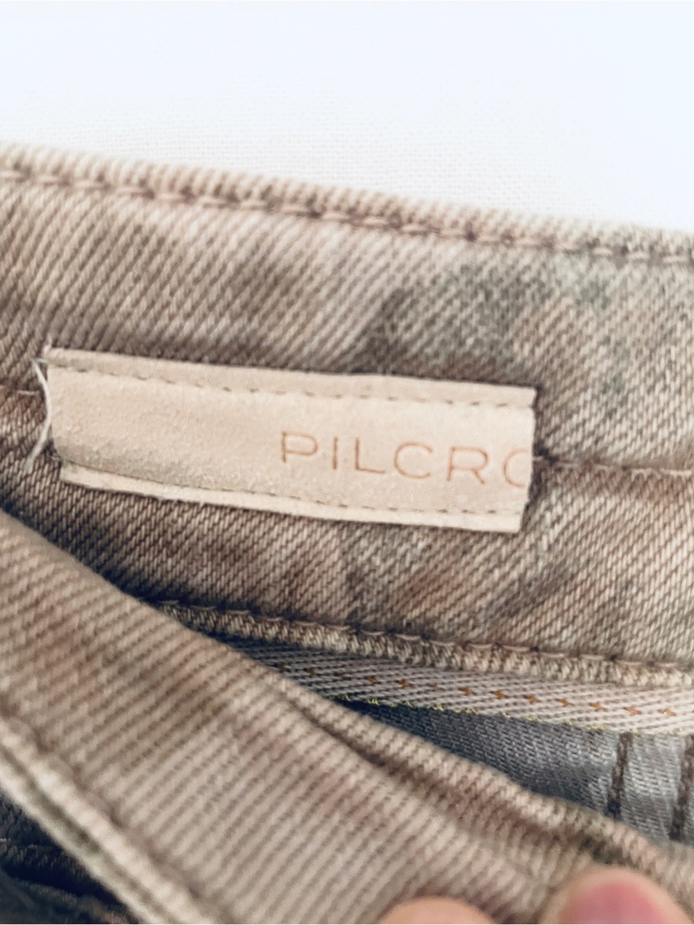 Pilcro Anthropologie Beige Patchwork Utility Pants - Picture 5 of 9